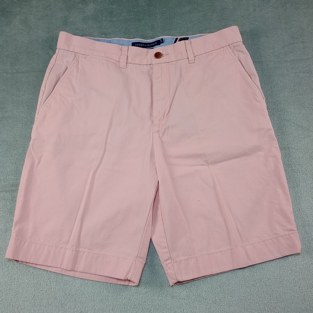Tommy‎ Hilfiger Classic Fit Shorts Mens Sz 34 x 9.5 Pink Chino Bermuda